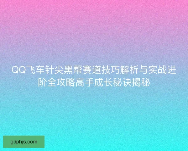 QQ飞车针尖黑帮赛道技巧解析与实战进阶全攻略高手成长秘诀揭秘